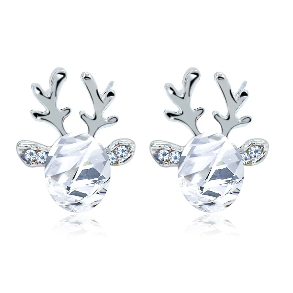 Luxury Crystal Earrings luxury three dimensional Christmas reindeer earing Deer for Women Girl Gift SP-50 | Украшения и
