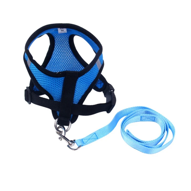 Дышащая сетка маленькая собака поводок и набор щенков жилет розовый красный