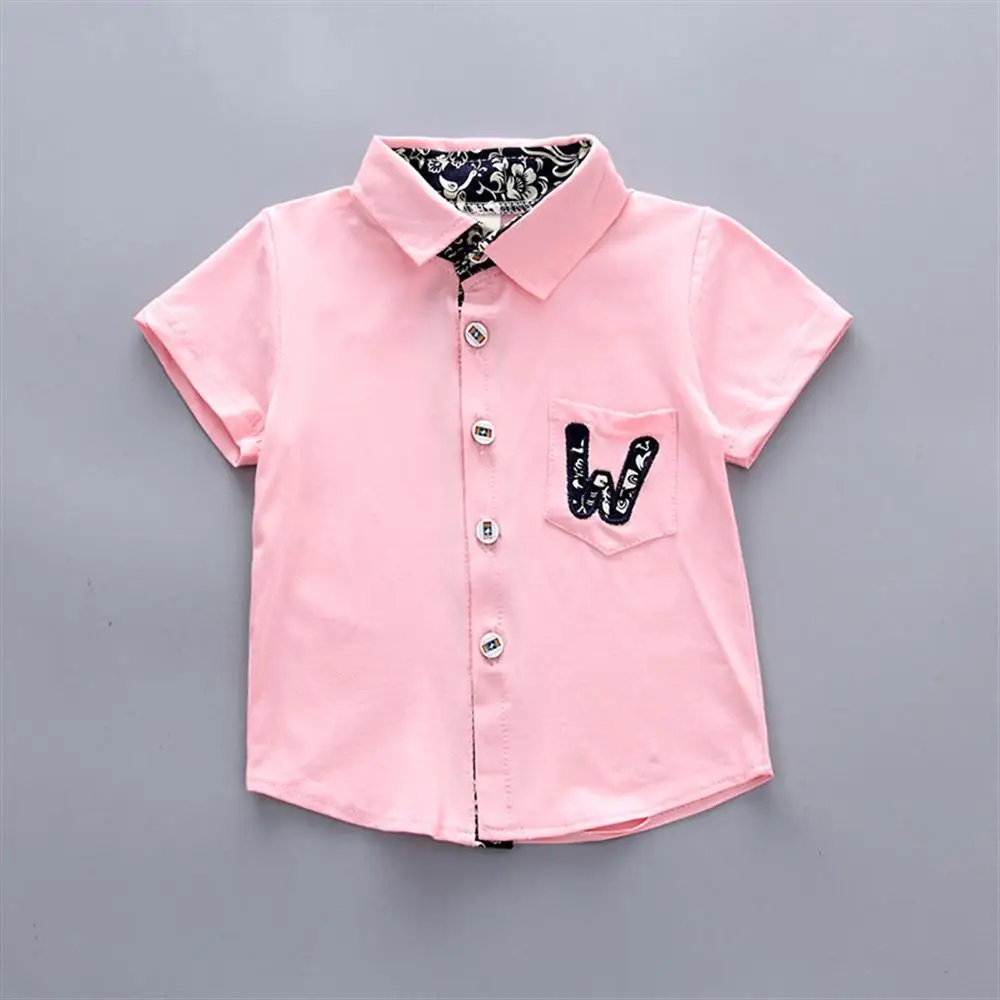 Детская одежда для мальчиков 2018 Новая Летняя мода джентльмен отложной воротник