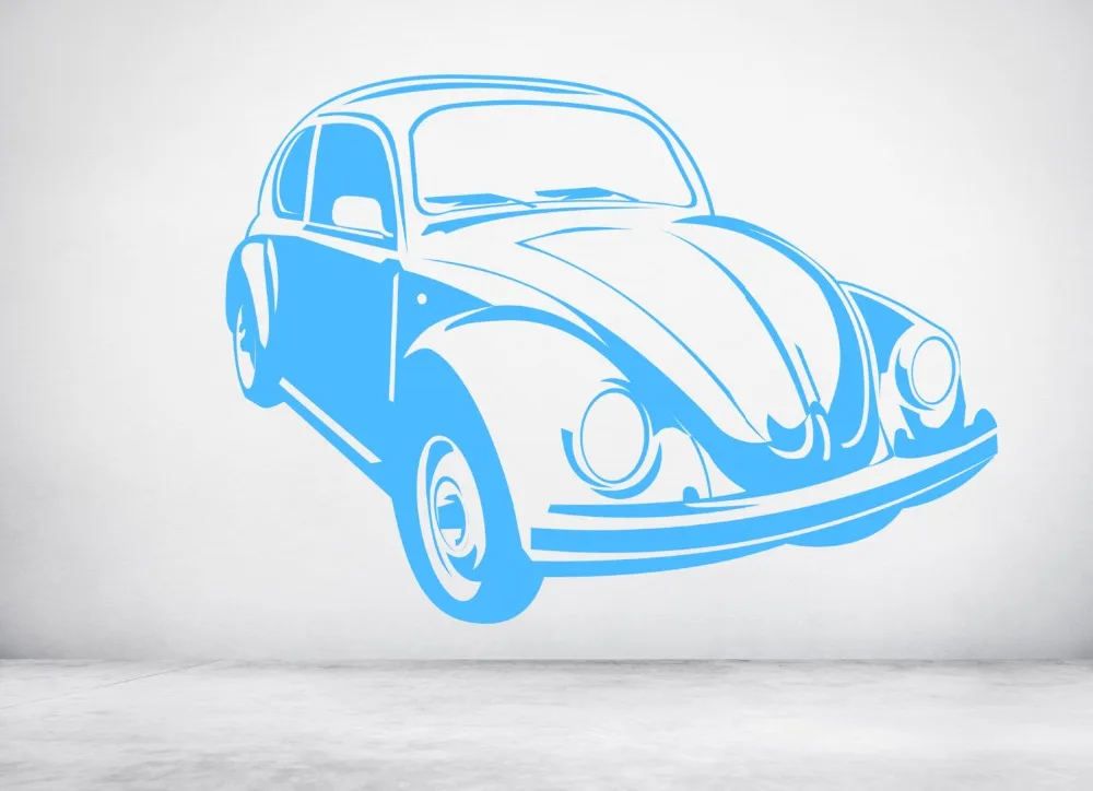 Классическая Наклейка на стену с узором автомобиля винтажная в виде жука для