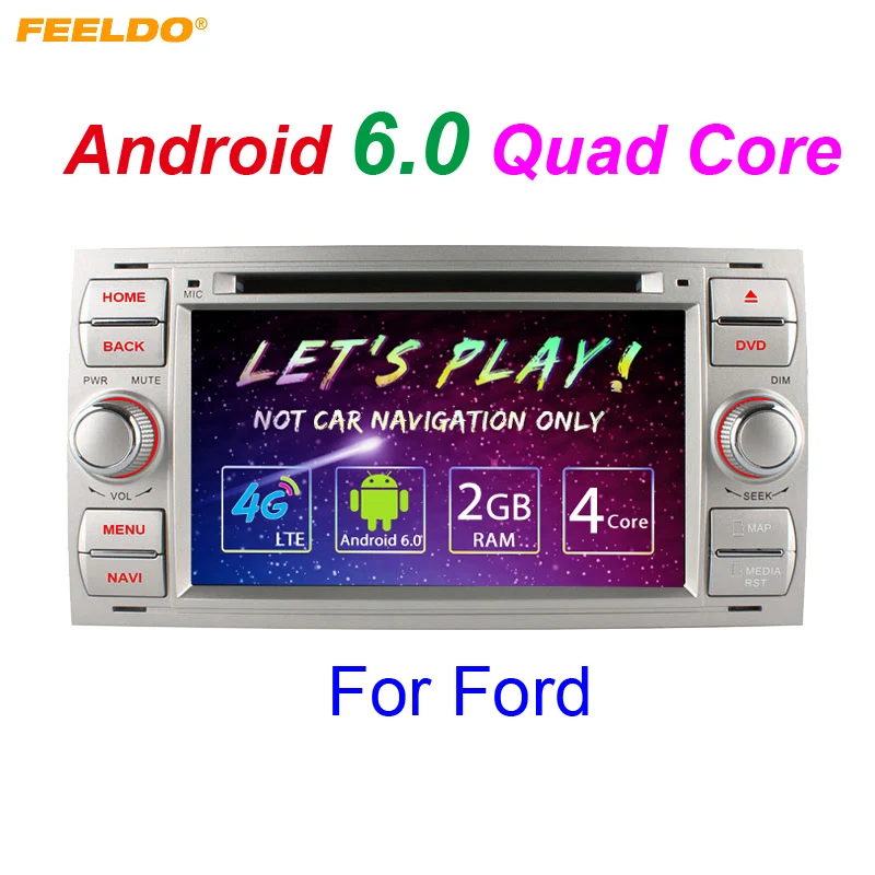 FEELDO 7 дюймов Серебряная панель Android 6 0 четырехъядерный DDR3 2G/4G LTE автомобильный DVD GPS