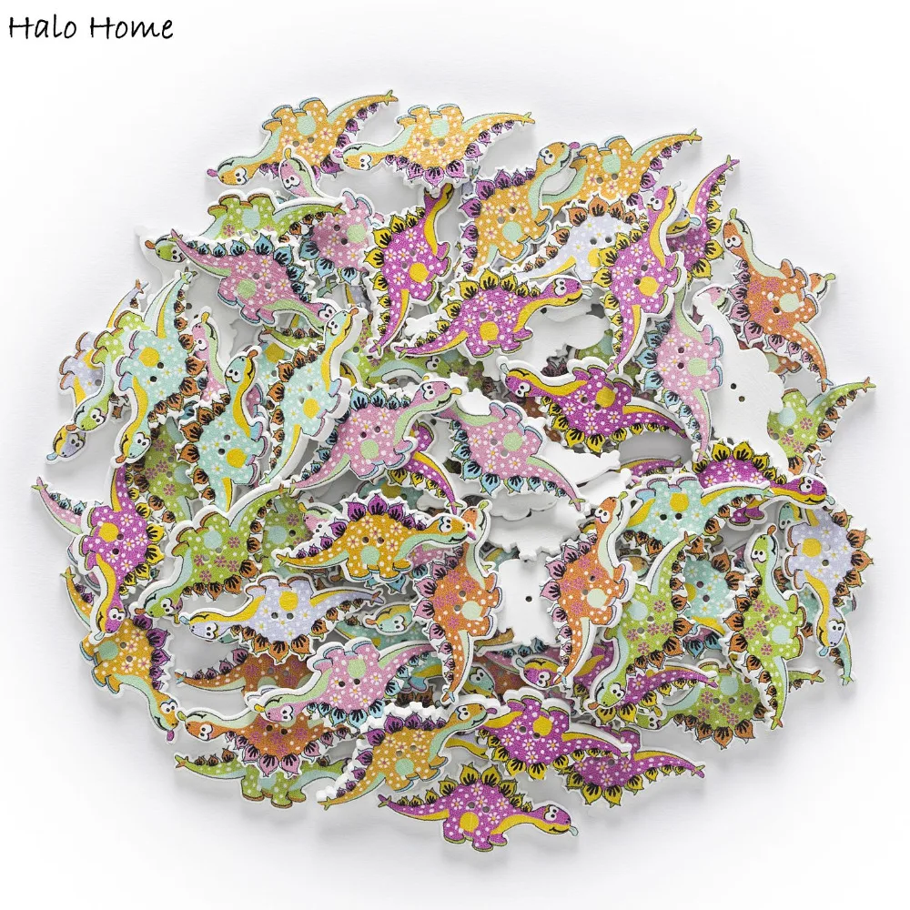 30 шт. дерево динозавра пуговицы для пришивания Скрапбукинг одежда головные уборы