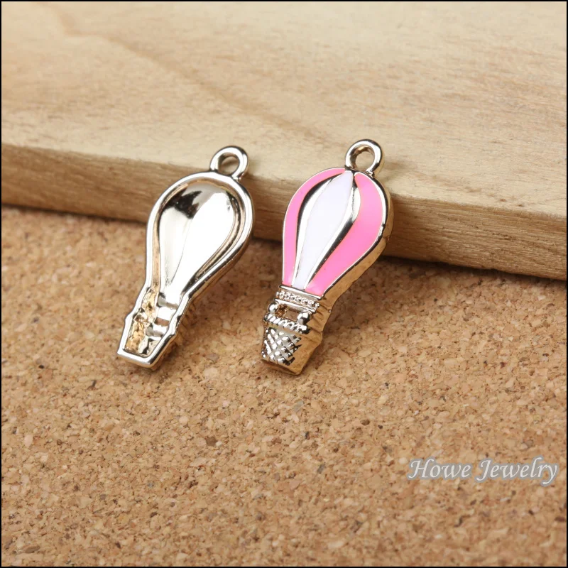 Fashion pink hot air balloon charms Diy glass medallions Free Shipping | Украшения и аксессуары
