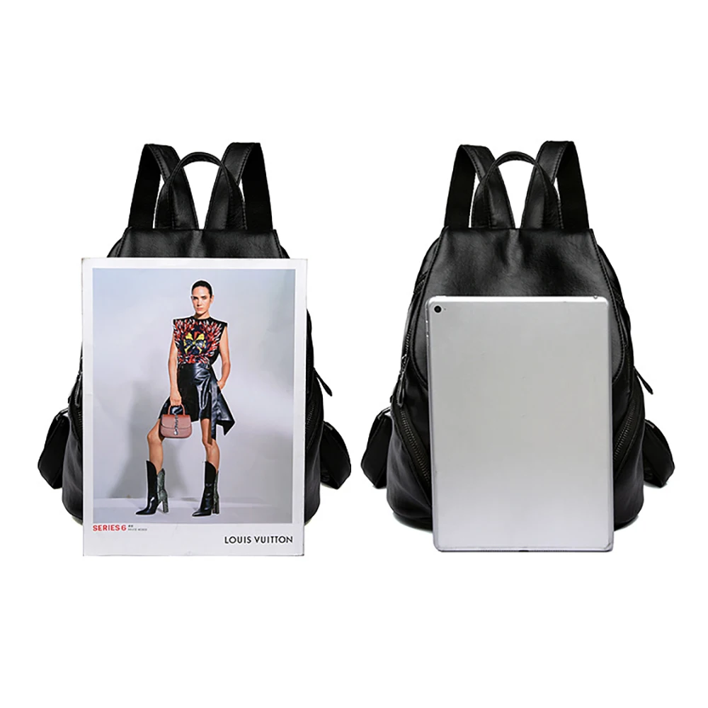 Женские кожаные рюкзаки Lanzhixin Простые Модные повседневные Рюкзаки в - Фото №1