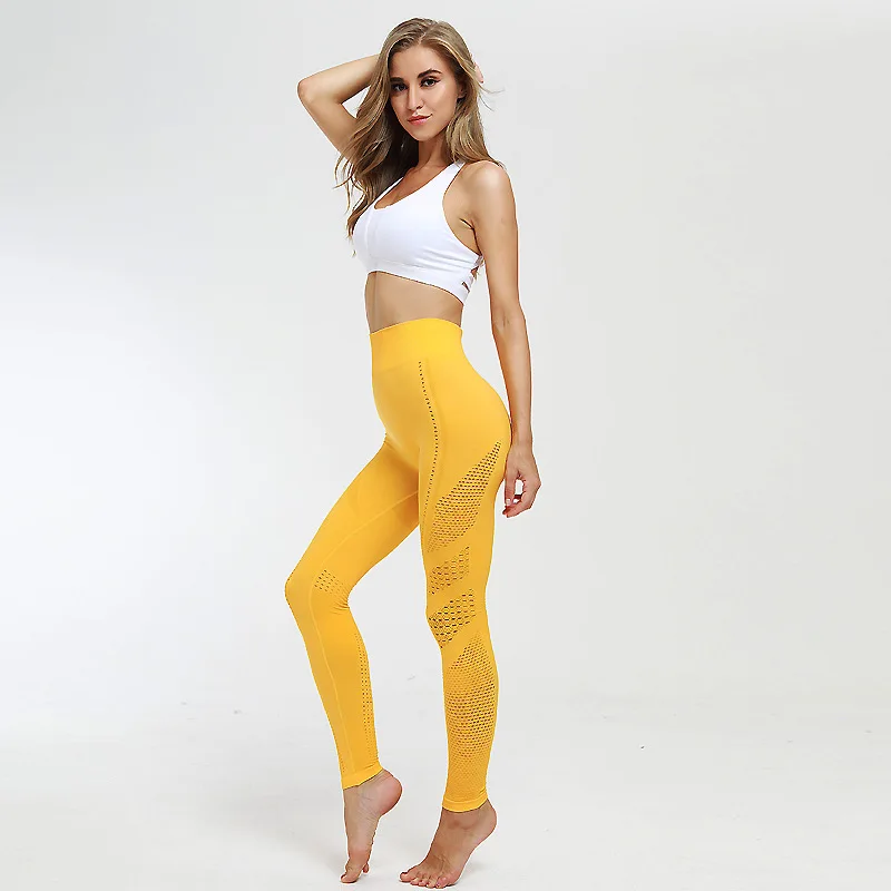 Женские бесшовные трикотажные леггинсы SVOKOR пористые влагопоглощающие и