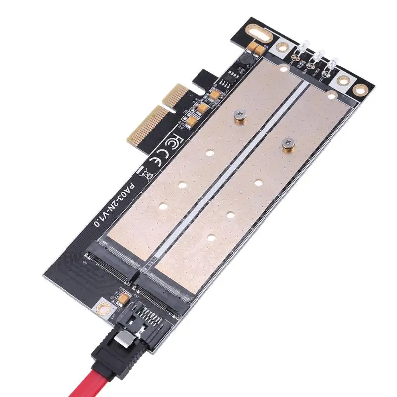 Адаптер M.2 NVMe SSD NGFF к PCIE B Ключ + M ключ интерфейсная карта с 7 контактным кабелем SATA
