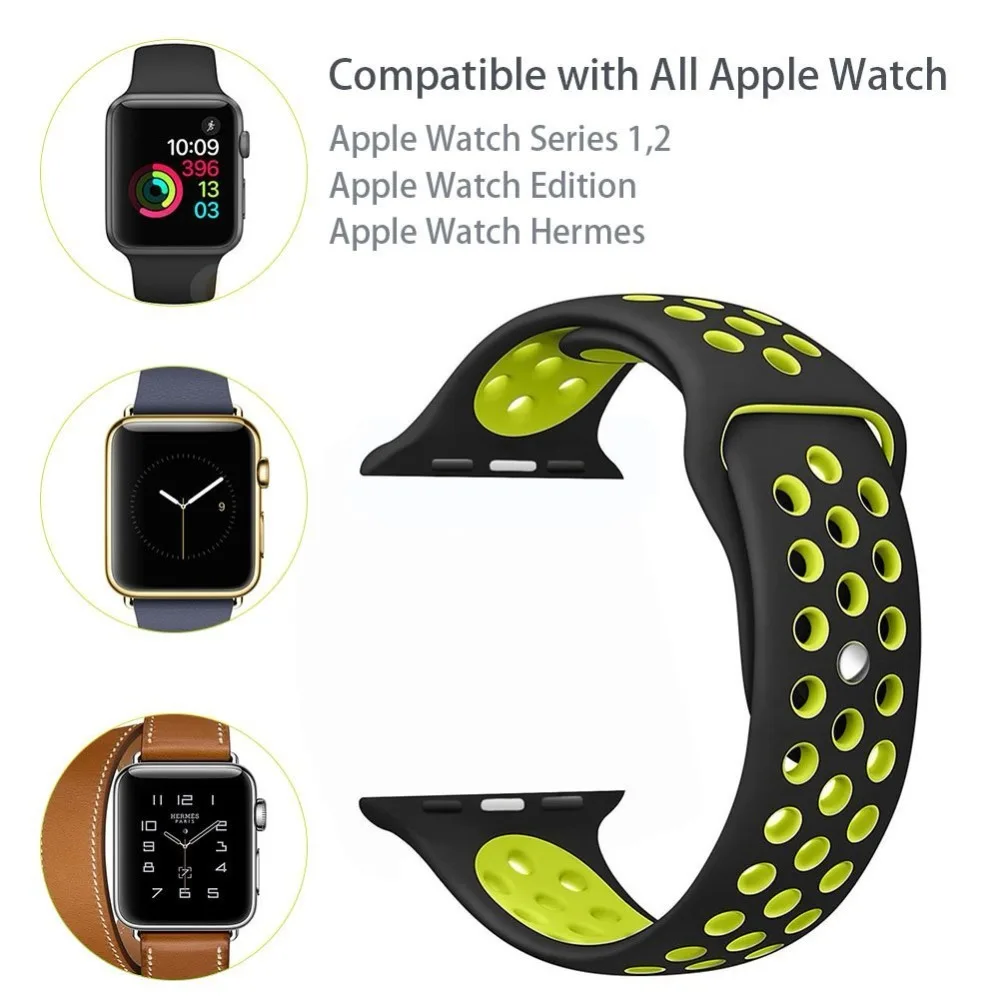 Силиконовый ремешок для Apple watch band 42 мм 38 мм iWatch 4 band 44 мм 40 мм браслет часы correa резиновый ремешок для часов Apple watch 4 3 2 1