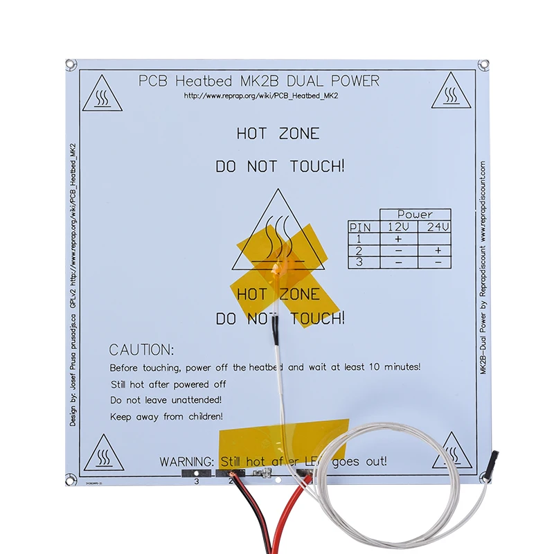 BIQU MK2B 214*214*1 6 мм Тепловая кровать PCB FR4 как MK2A с 100NTC кабель термистора для 3d