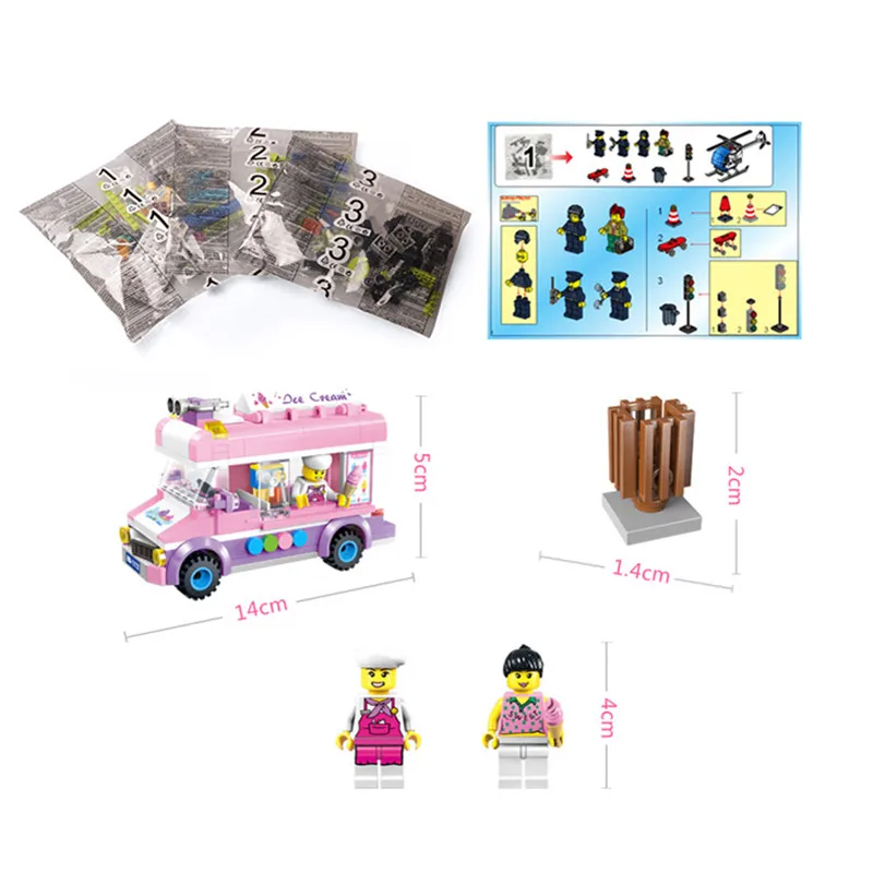 Новые Детские весело 213 шт. Legoings город мороженое автомобиль ABS модель