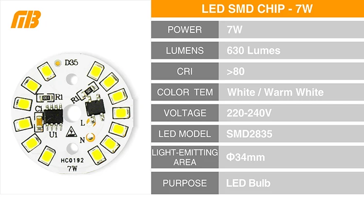 Умный IC светодиодный SMD чип 3 Вт 5 Вт 7 Вт 9 Вт 12 Вт 15 Вт SMD2835 светодиодный светильник AC220V холодный белый теплый белый DIY светодиодный прожектор