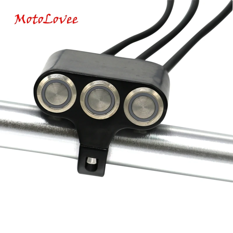 

Motolovee Motorcycle Switches 22mm Handlebar Mount Switch Headlight Hazard Brake Fog Light ON-OFF Aluminum Alloy