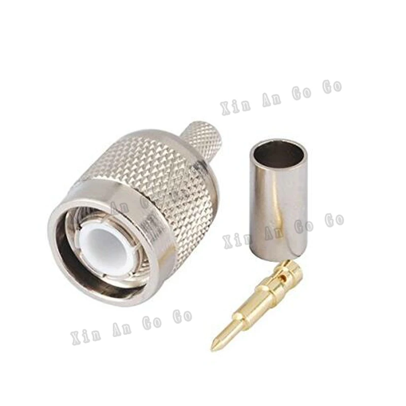 

TNC male crimp RF connector TNC male Plug Crimp for RG58 RG142 LMR195 coaxial cable fast ship