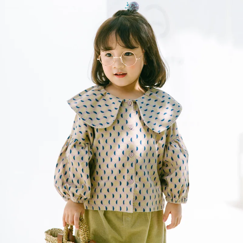 2018 Новая Осенняя рубашка для маленьких девочек корейские детские блузки в