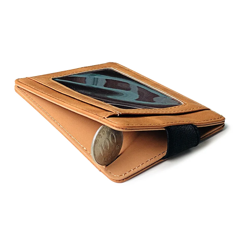 Компактная мужская кожаная кредитница тонкий держатель для кредитных карт с