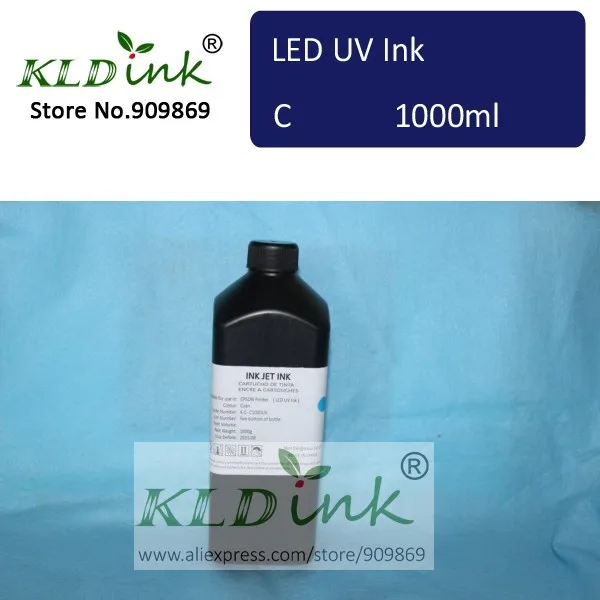 

[ KLD Ink ] Compatible CYAN LED UV Ink for inkjet UV flatbed printer with DX5 DX6 DX7 printhead ( 1 piece X 1000ml )