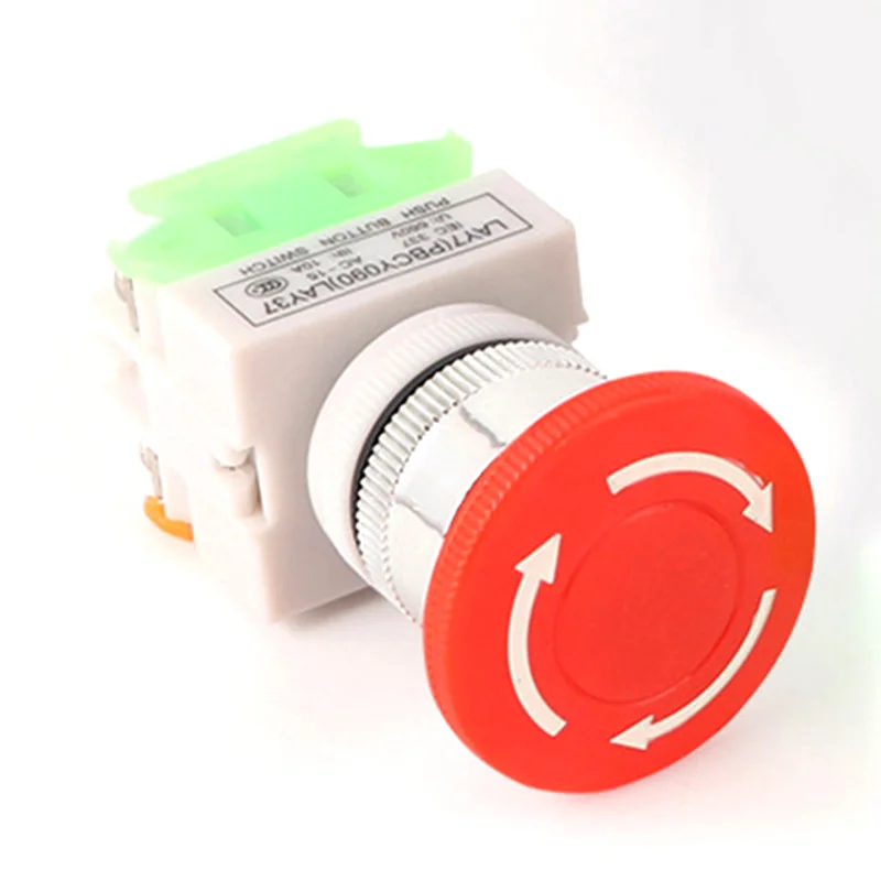 1NO 1NC DPST Emergency Stop Latching Push Button Switch 10A Mushroom Cap QJ888 | Обустройство дома