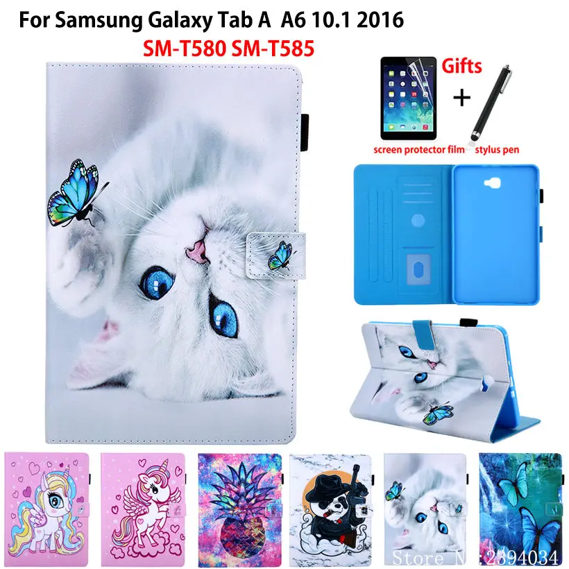 Флип чехол для Samsung Galaxy Tab A a6 10 1 дюйма 2016 T580 T585 T587|Чехлы планшетов и электронных