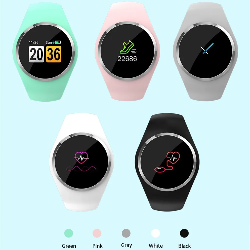 Монитор Сердечного Ритма Смарт часы для женщин OLED цветной экран фитнес шагомер