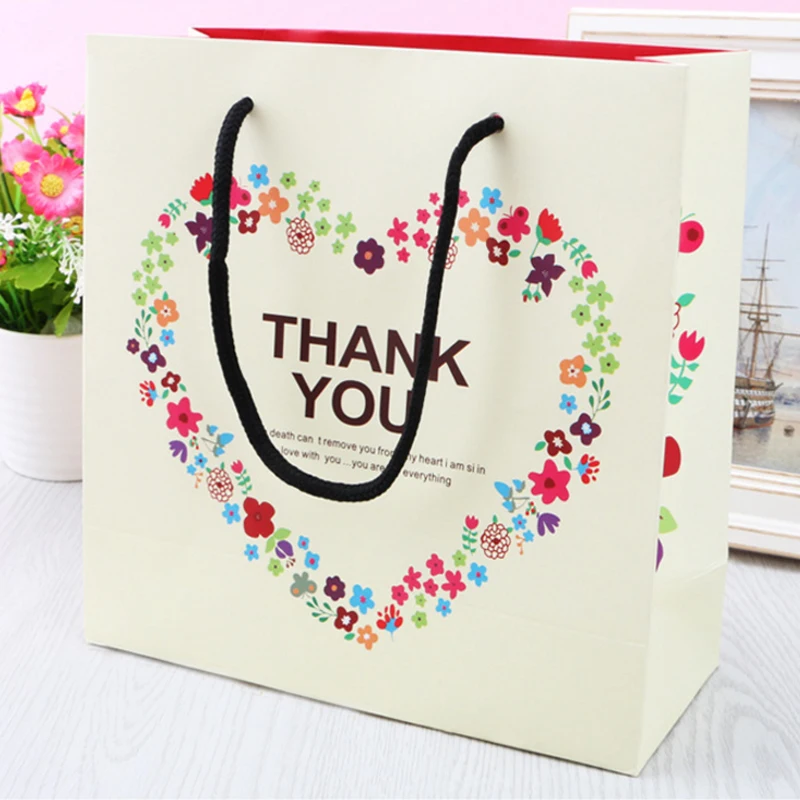 Подарочный пакет с ручкой квадратный бумажный мешок большой вместимости 10