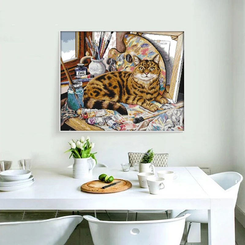DIY Diamond Painting Cross Stitch Kits Square Cat Embroidery 5D Mosaic Home Decor Needlework Pasted Art Animal | Дом и сад