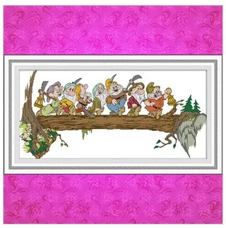 Заводской магазин Набор для вышивки крестиком семь гномов дерево Бесплатная