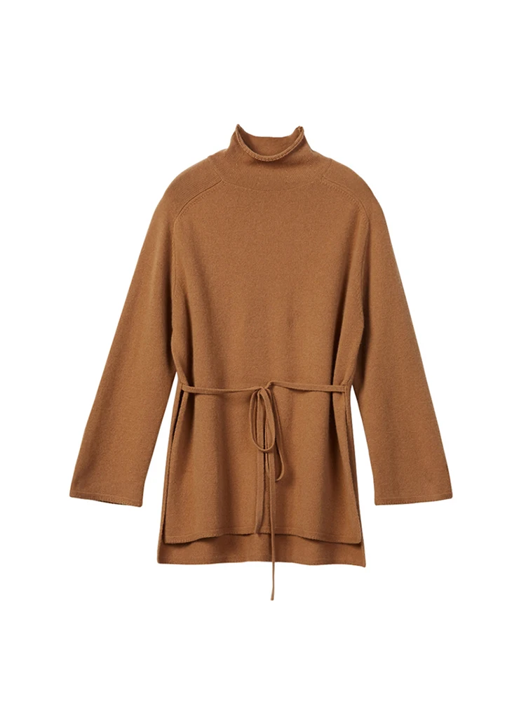 Зимняя кашемировая шерсть вязаные теплые костюмы шерстяной свитер с высоким