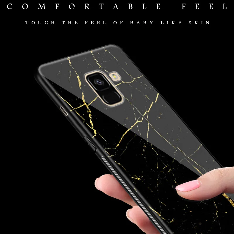 Star Space Tempered Glass Case For Samsung Galaxy A6 2018 / Plus Cases Cover Soft TPU Bumper Phone Fundas Capas |