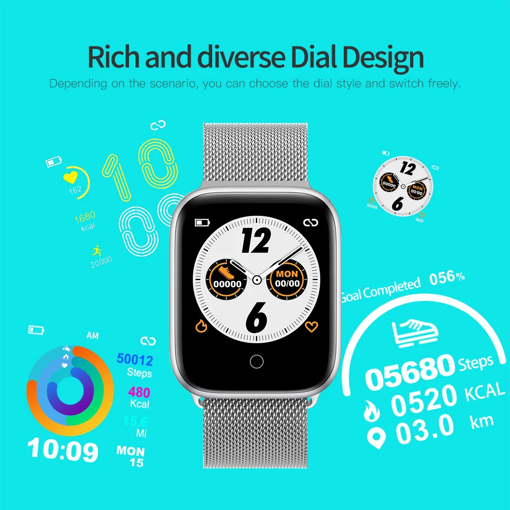 RUNDOING NY07 smartwatch сообщение напоминание кровяное давление пульсометр фитнес трекер