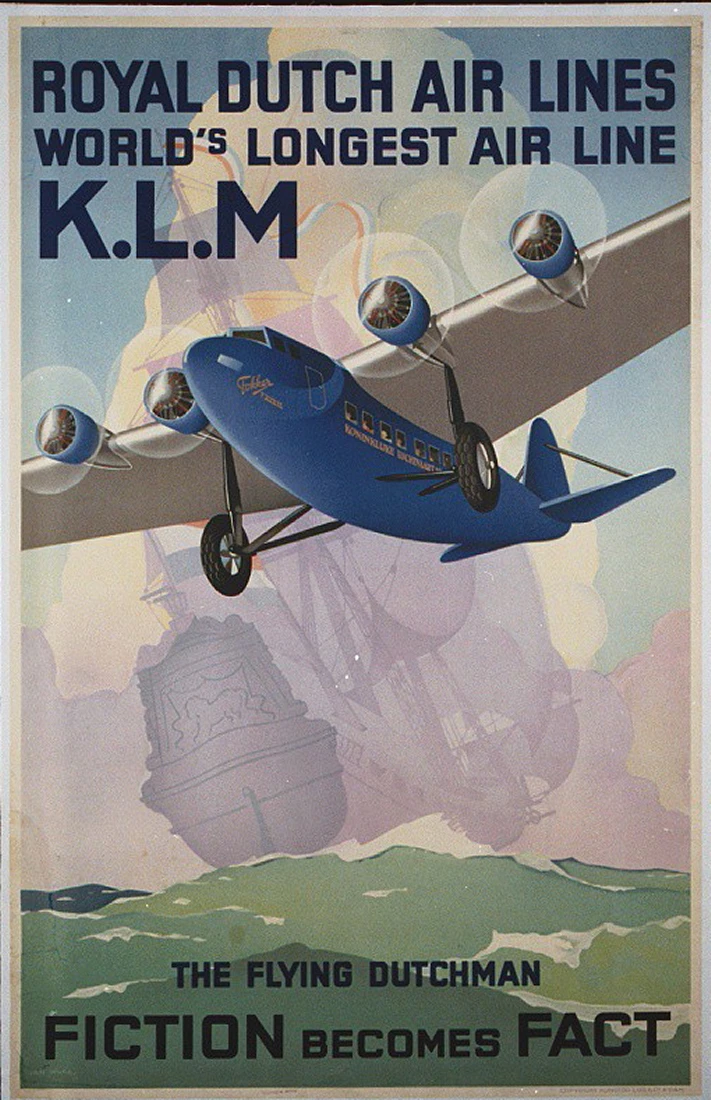 Нидерланды K.L.M. Классические настенные стикеры Royal Holland Airline с Java Картина на холсте