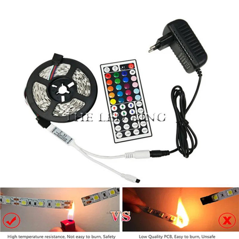 СВЕТОДИОДНАЯ лента SMD 5050 RGB Диодная DC 12 В 5 м 10 гибкая полный комплект сделай сам