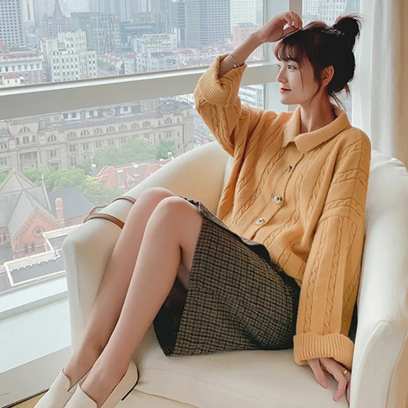 

New Autumn Knit Sweater Women 2019 Fashion Harajuku Loose Warm Cardigan Women College Casual Long Sleeve Winter Coat