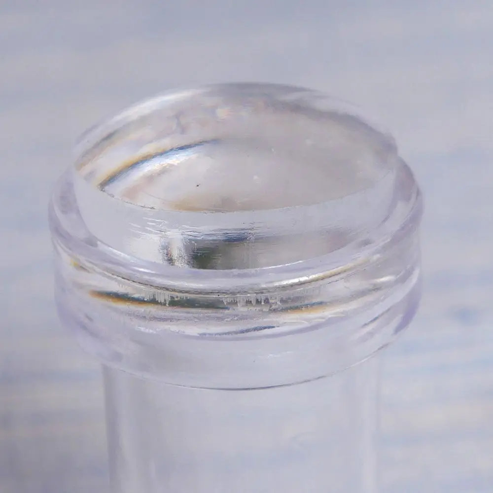 

2.4cm Nail Art Templates Pure Clear Jelly Silicone Nail Stamping Plate Scraper with Cap Transparent Nail Stamp Nail Art Decal