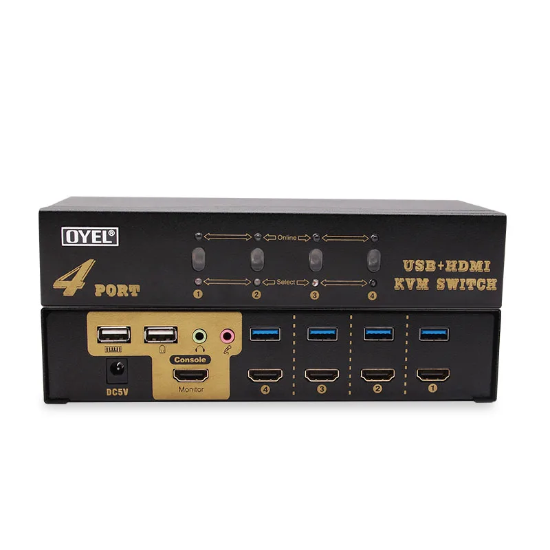 

KVM конвертер, 4-портовый HD 4K клавиатура и мышь sharer, интерфейс USB, Переключатель HDMI 4 в 1 выход