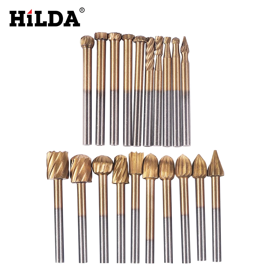 HILDA 20 шт. HSS Dremel фрезерный титановый вращающийся нож для дерева резак