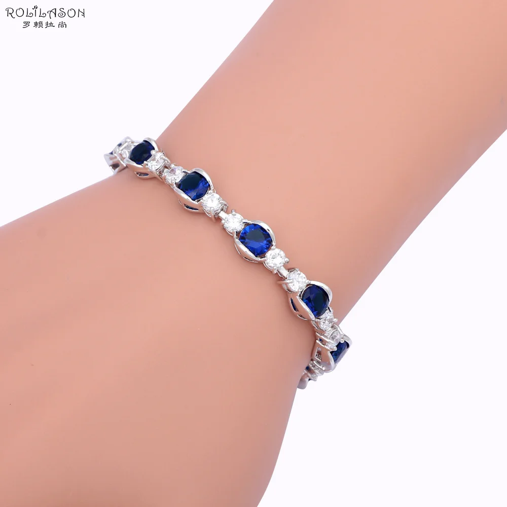 ROLILASON Одежда высшего качества кубический циркон Свадебные предметы серебряный