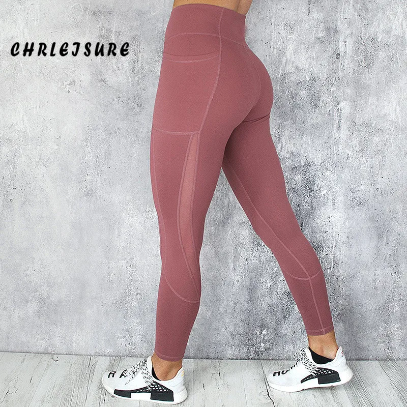 Женские леггинсы с высокой талией CHRLEISURE повседневные облегающие дышащие из