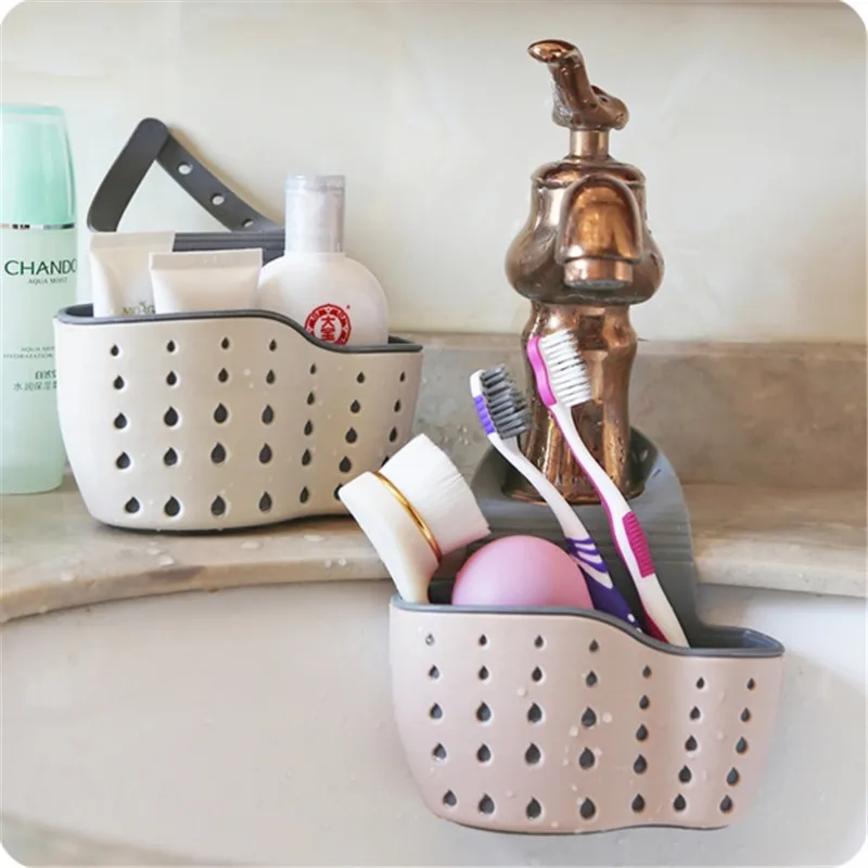 1Pcs Kitchen Sink Sponge Holder Bathroom Soap Hanging Shelves Rack Storage Basket Double Layer Buckle Design Pouch | Дом и сад