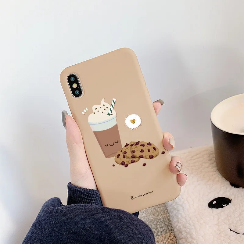 Милый чехол JAMULAR для телефона с изображением картошки фри и меда iPhone 7 XS MAX XR X 8 6 6s