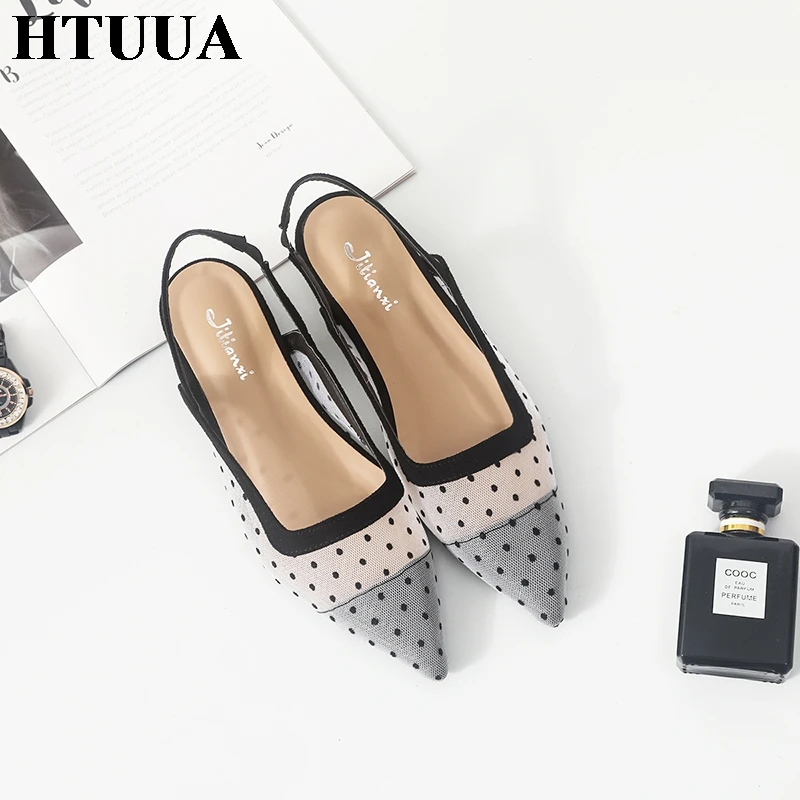 HTUUA/Новинка 2019 года сезон весна-лето женские туфли без задника дышащие сетчатые