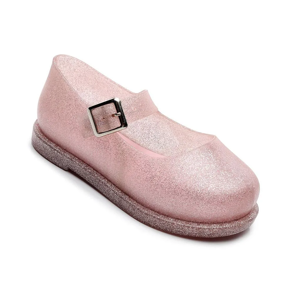 Mini Melissa/Новинка года; Светодиодный светильник; прозрачные сандалии для девочек; сандалии принцессы для девочек; нескользящая детская пляжная обувь - Цвет: Pink