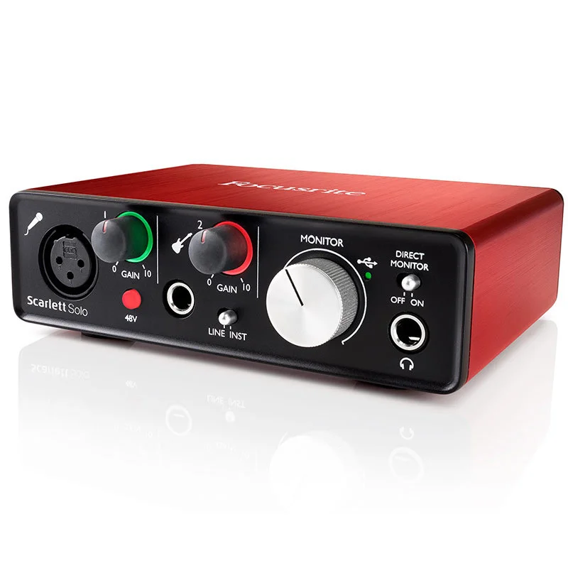 Focusrite Scarlett Solo USB аудио Интерфейс звуковая карта 2nd Generation 2 В/2 out для