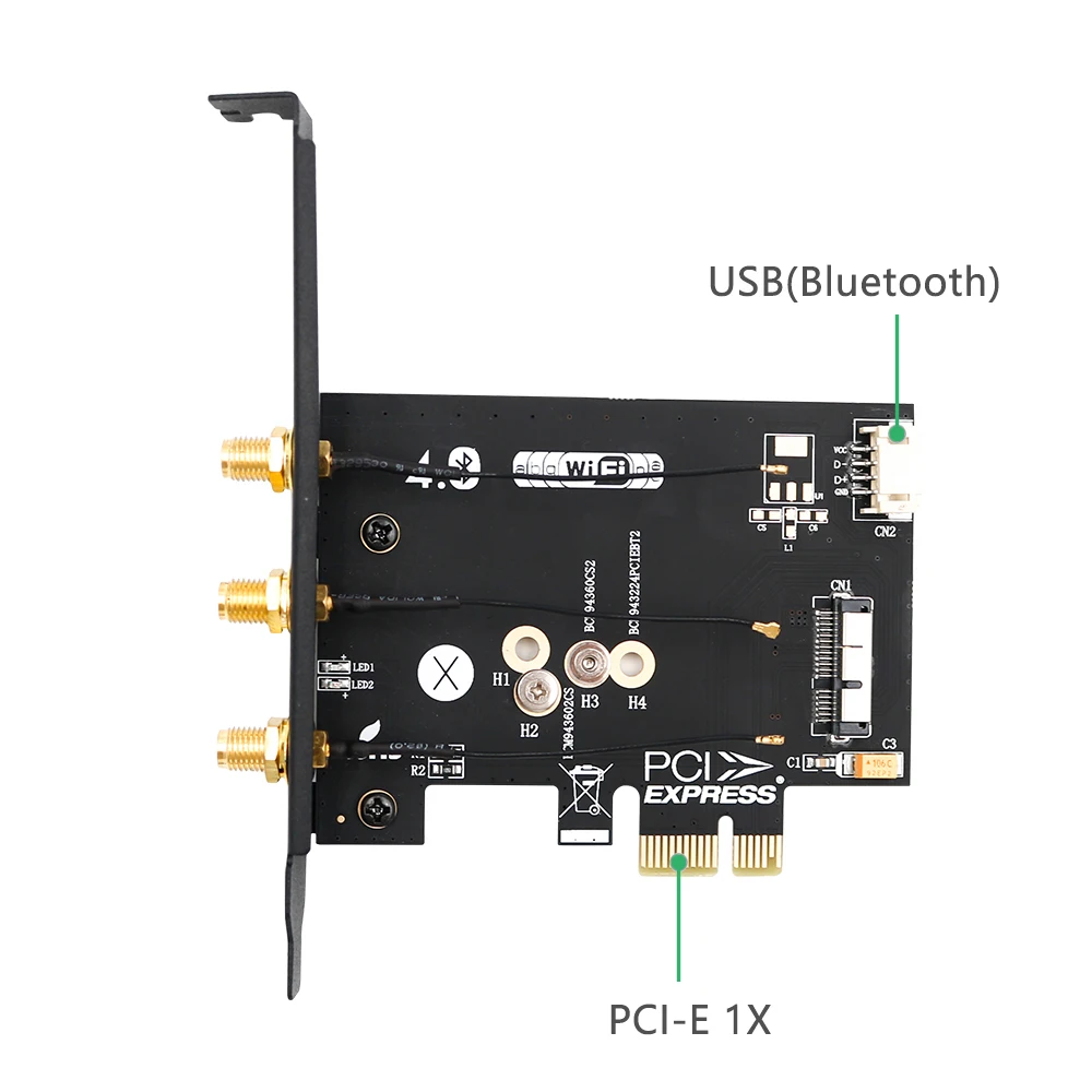 Bcm943602CS bcm943224PCIEBT2 беспроводная Wi-Fi Bluetooth 4,0 модульная карта для pci-e 1x адаптер для hackintosh apple, WiFi hackintosh
