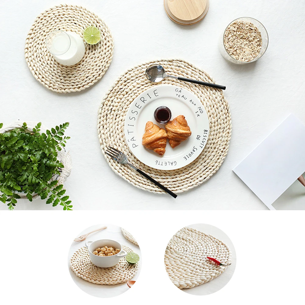 Плетеная круглая овальная подстилка из ротанга обеденный стол с кукурузой