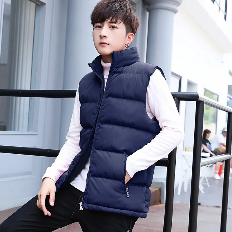

Men's Brand clothing Sleeveless Vest male Winter Fashion Casual Coats Cotton-Padded Men's Vest jacket Men Waistcoat Plus Size