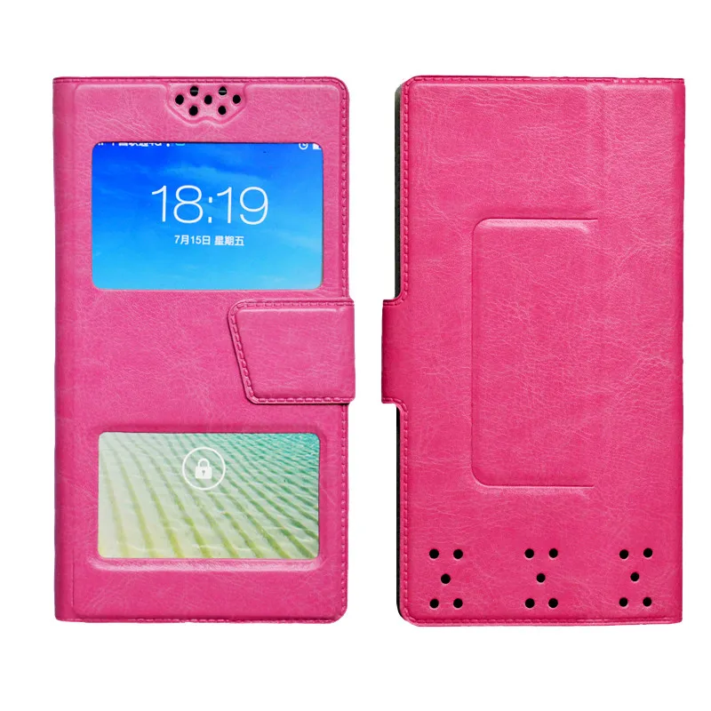 Универсальный откидной Чехол dower me с двойным окном из искусственной кожи