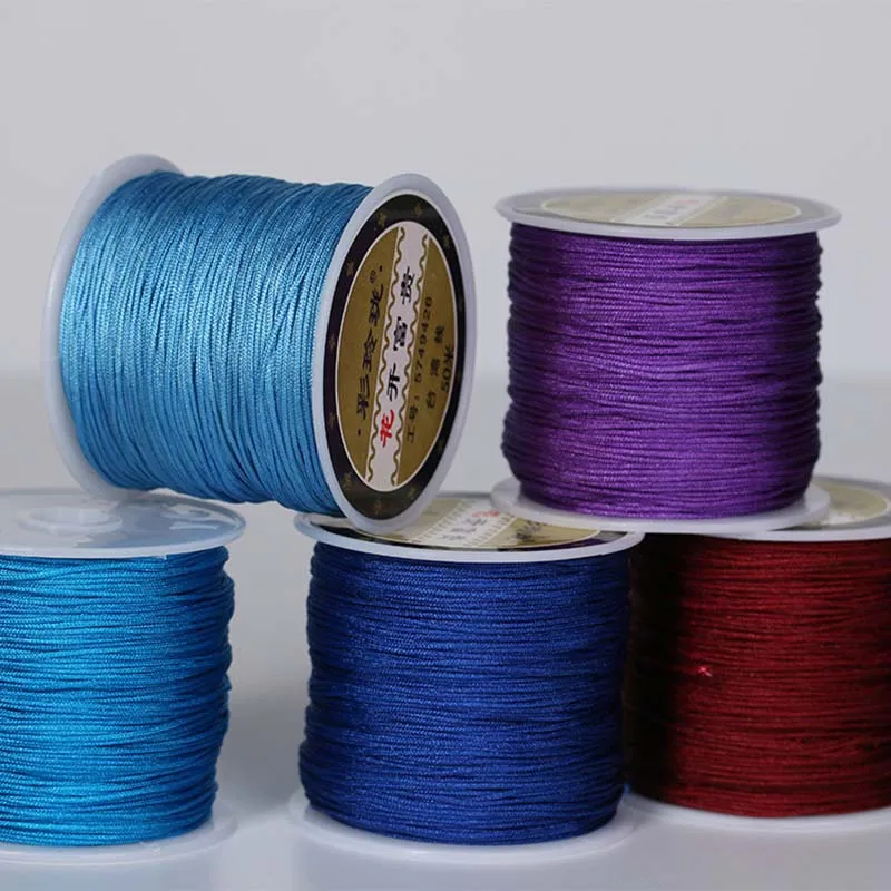 Оптовая продажа 50 метров 0 8 мм нить плетеная проволока красная веревка ювелирная