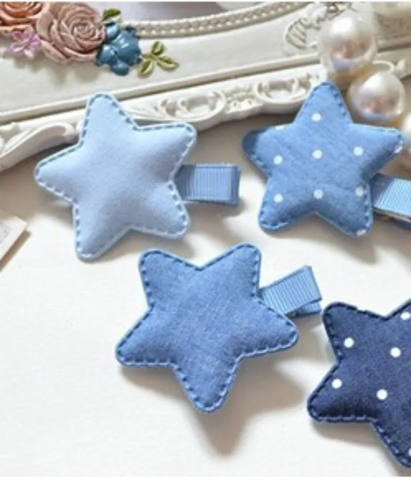 2 шт. детская джинсовая ткань стразы со звездами корона заколка для волос заколки