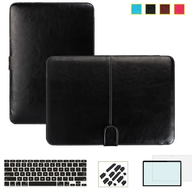 Бизнес Смарт-Чехол ИСКУССТВЕННАЯ кожа Сумка Чехол для Apple Macbook Air Pro Retina 11 12 13 15