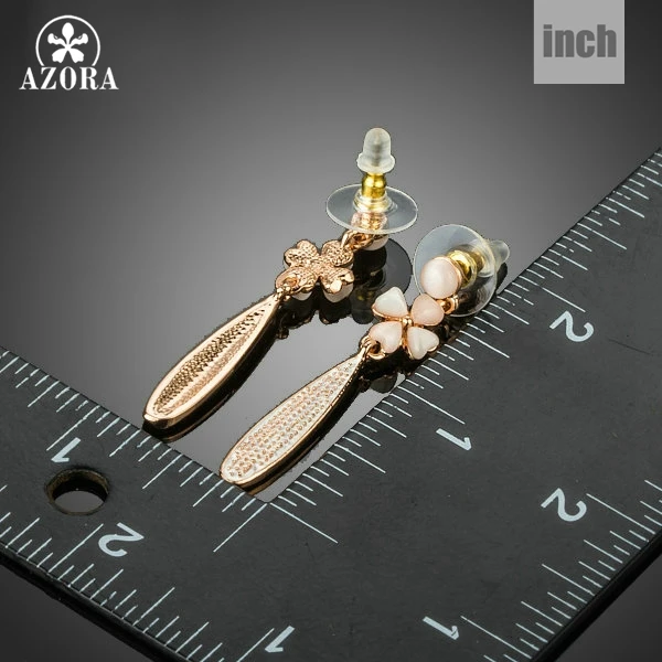 Женские цветущие серьги кактус AZORA Fashion розового золота TE0215|earrings for|earrings fashionearrings