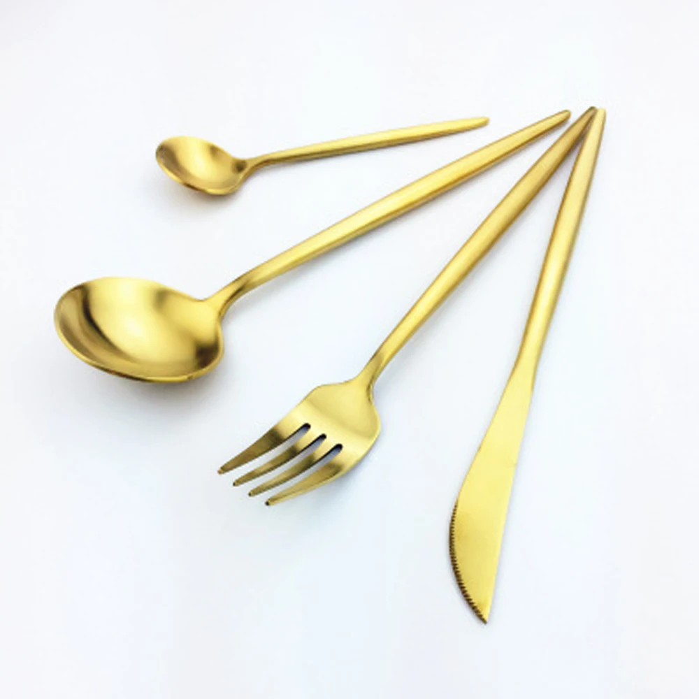 

Super 4-Piece Stainless Steel Dinner Knife - Dinner Fork - Teaspoon Dishwasher Safe Cutlery Set